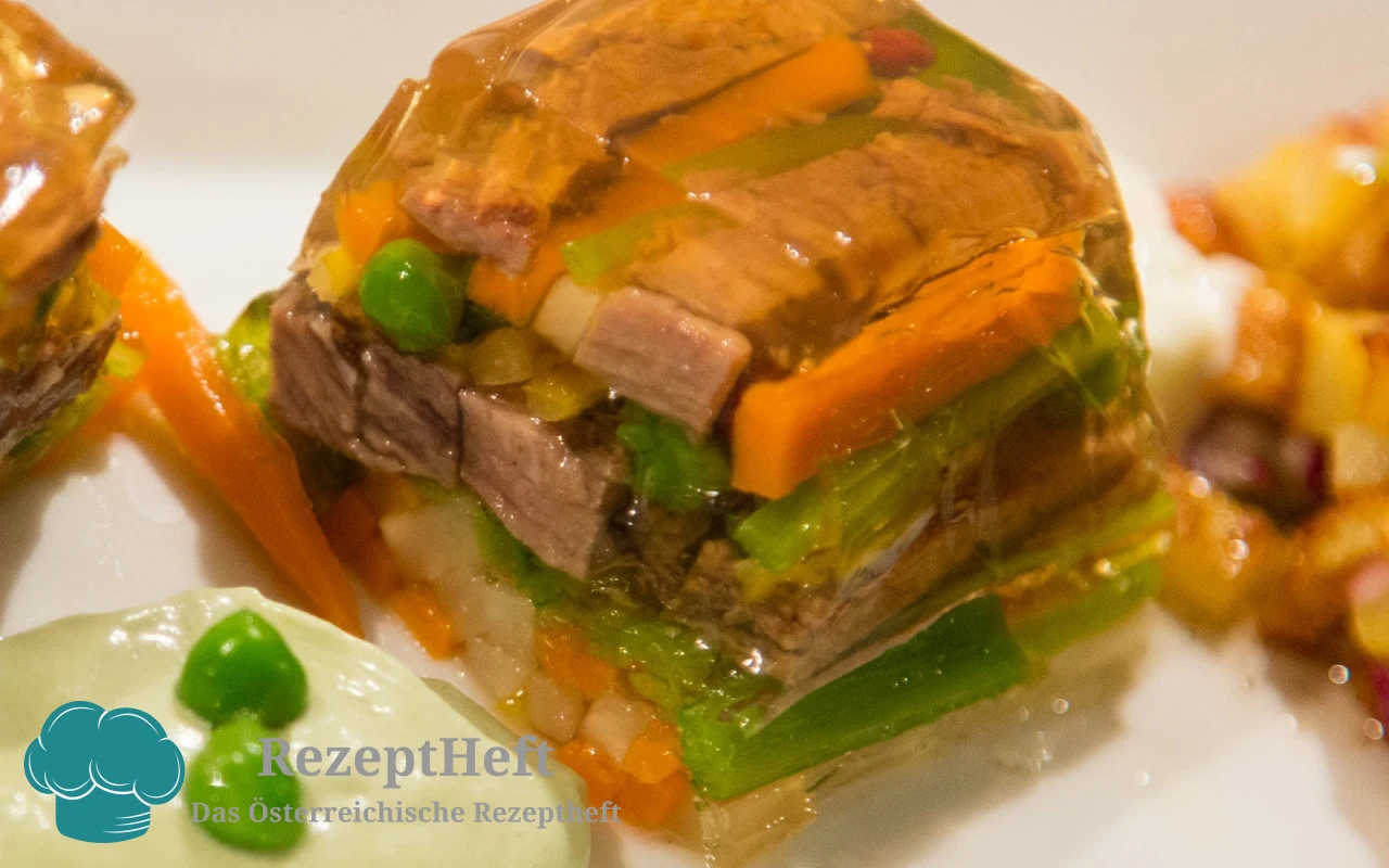 Sülze vom Tafelspitz mit Kürbiskernöl und Gemüse