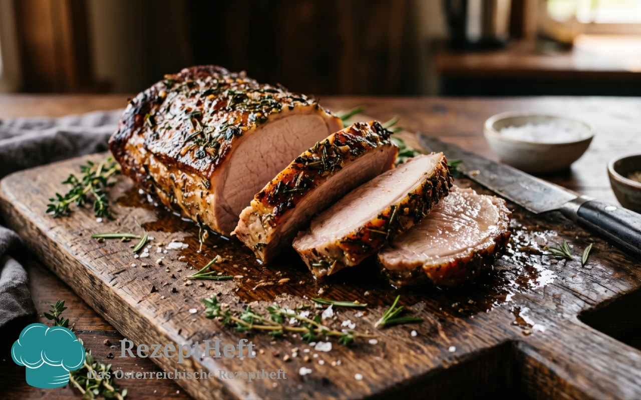 Einfacher österreichischer Schweinsbraten mit knuspriger Kruste