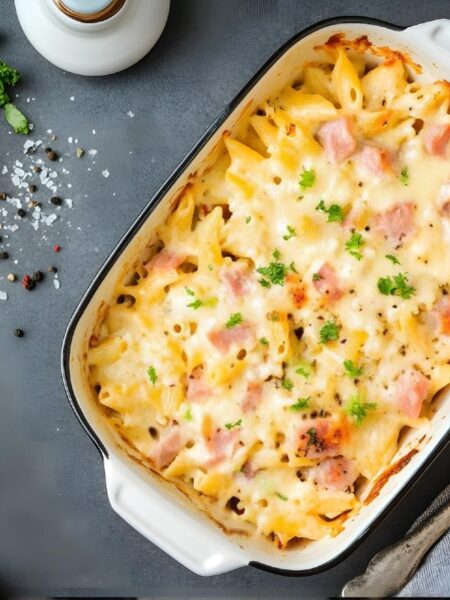 Nudelauflauf mit Schinken