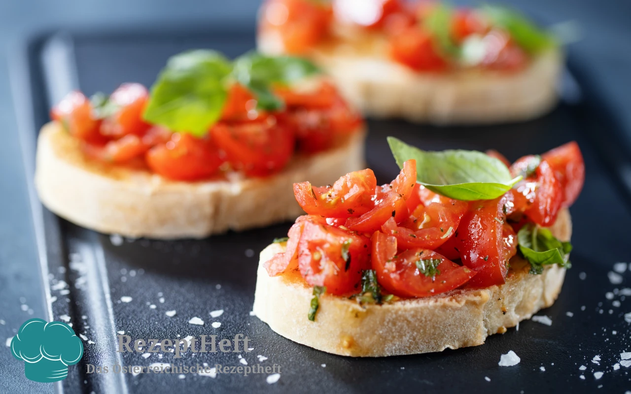 Bruschetta mit Tomaten und Basilikum