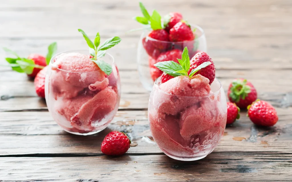 Erdbeer-Sorbet