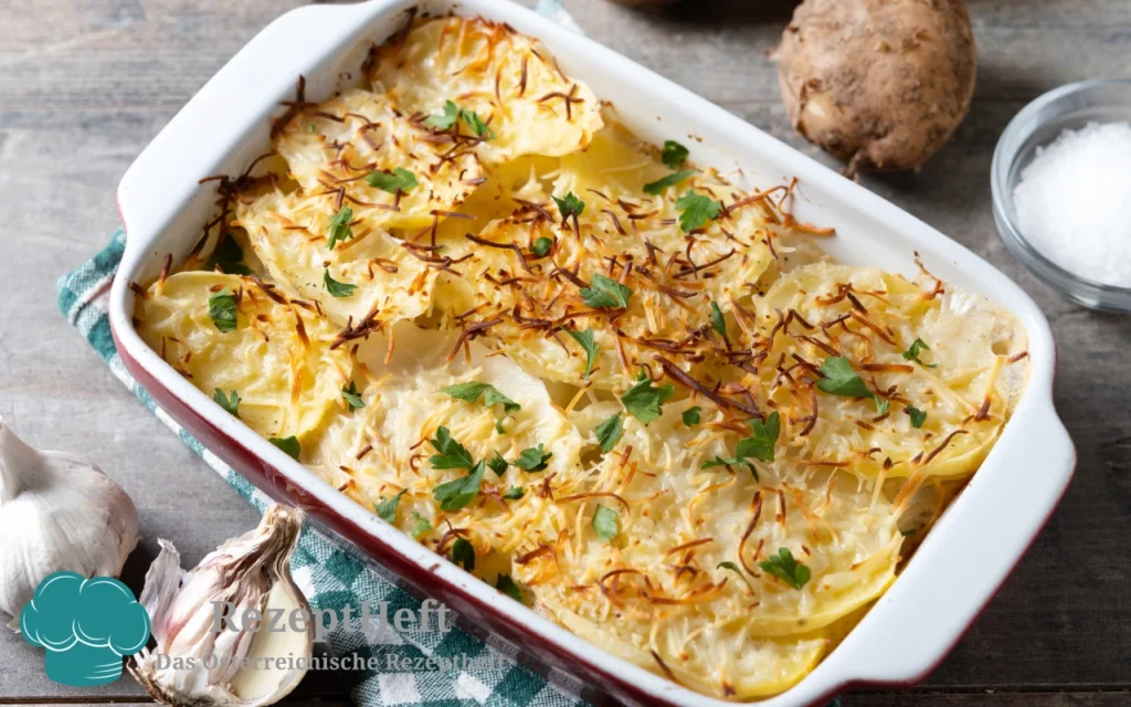 Cremiges Kartoffelgratin mit goldbrauner Käsekruste